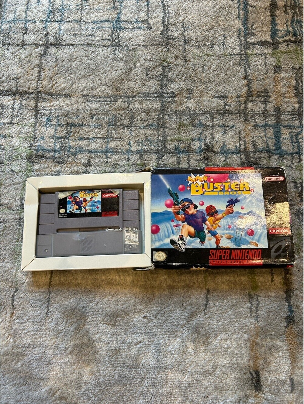 Super Buster Bros SNES Super Nintendo Game + Box Capcom